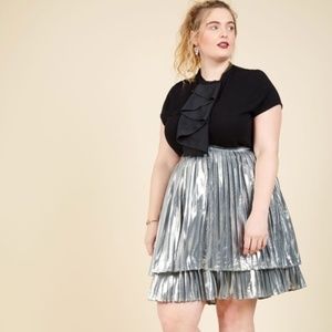 ModCloth Intuitive Impact Metallic Silver Skirt